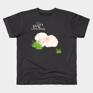 What A Happy Little Sheep | White Writing Kids T-Shirt